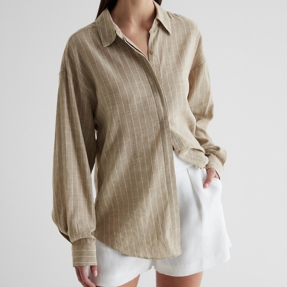 Express women’s stripe boyfriend portfolio shirt NWT